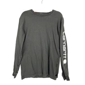 Mens Carhartt Loose Fit Black Long Sleeve 100% Cotton Casual Shirt Top Size S